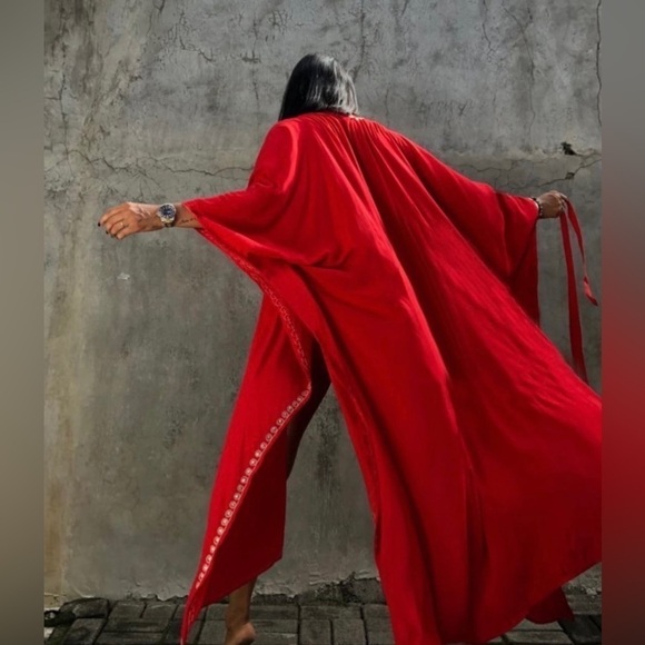 Greek Goddess Sexy Casual Kimono Long Swimsuit Coverup Cardigan Duster - Picture 7 of 9